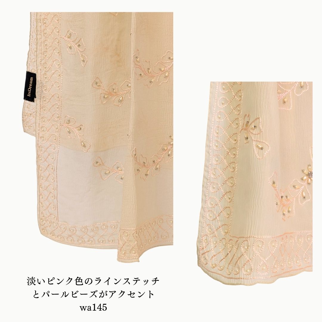 InDream シルク シフォン ストール 刺繍 ベージュ ピンク グリーン 冷房対策 紫外線対策 ギフト 誕生日 プレゼント 結婚式パーティー 春夏 50代 60代 70代 80代