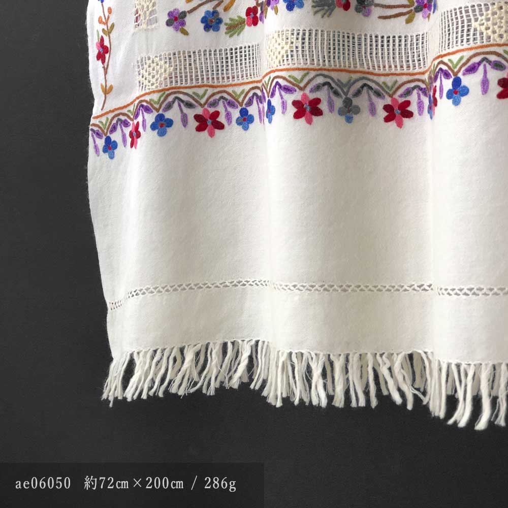 InDream アーリ刺繍ストール 白 ホワイト 大判 春のコート代わりに クリスマス ギフト おしゃれ 誕生日 プレゼント 着物ショール レディース 50代 60代 70代 80代
