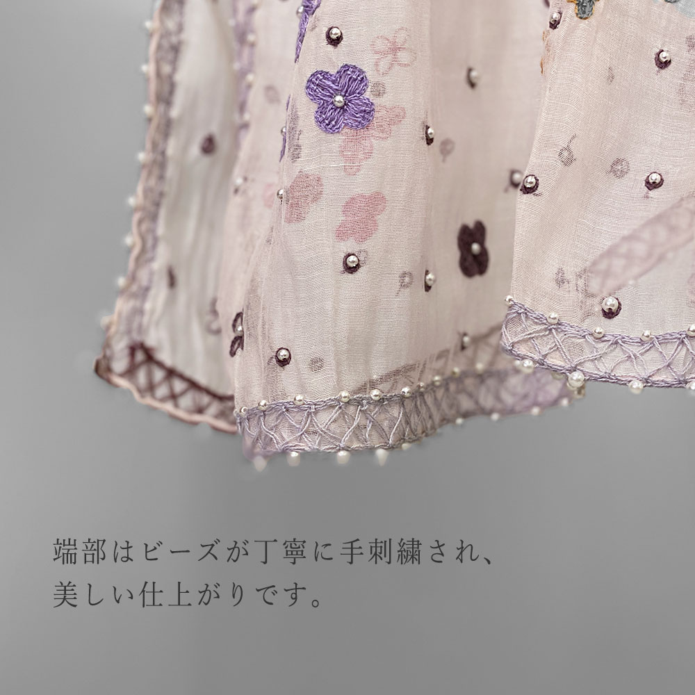InDream ストール 薄手 大判 春夏 シルク コットン ピンク お祝い 結婚式 パーティー 30代 40代 50代 60代 70代