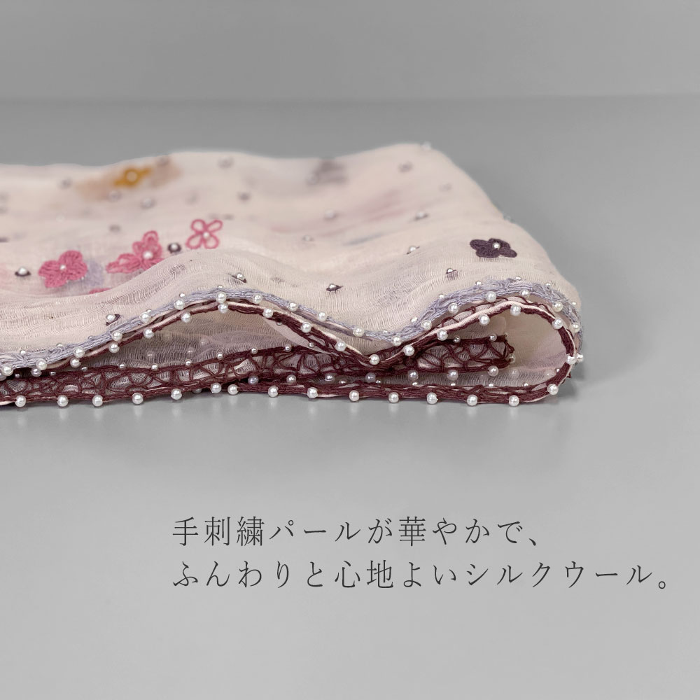 InDream ストール 薄手 大判 春夏 シルク コットン ピンク お祝い 結婚式 パーティー 30代 40代 50代 60代 70代
