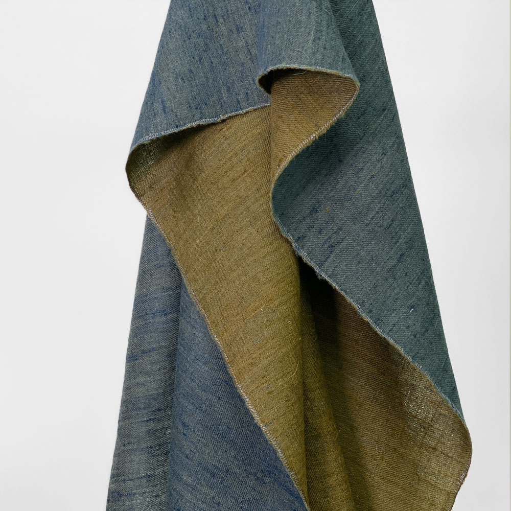 InDream 手織りパシュミナストールリバーシブル マフラ― カシミヤ100% ブルー カーキ 50cm幅 父の日プレゼント ギフト 誕生日 40代 50代 60代 70代 80代