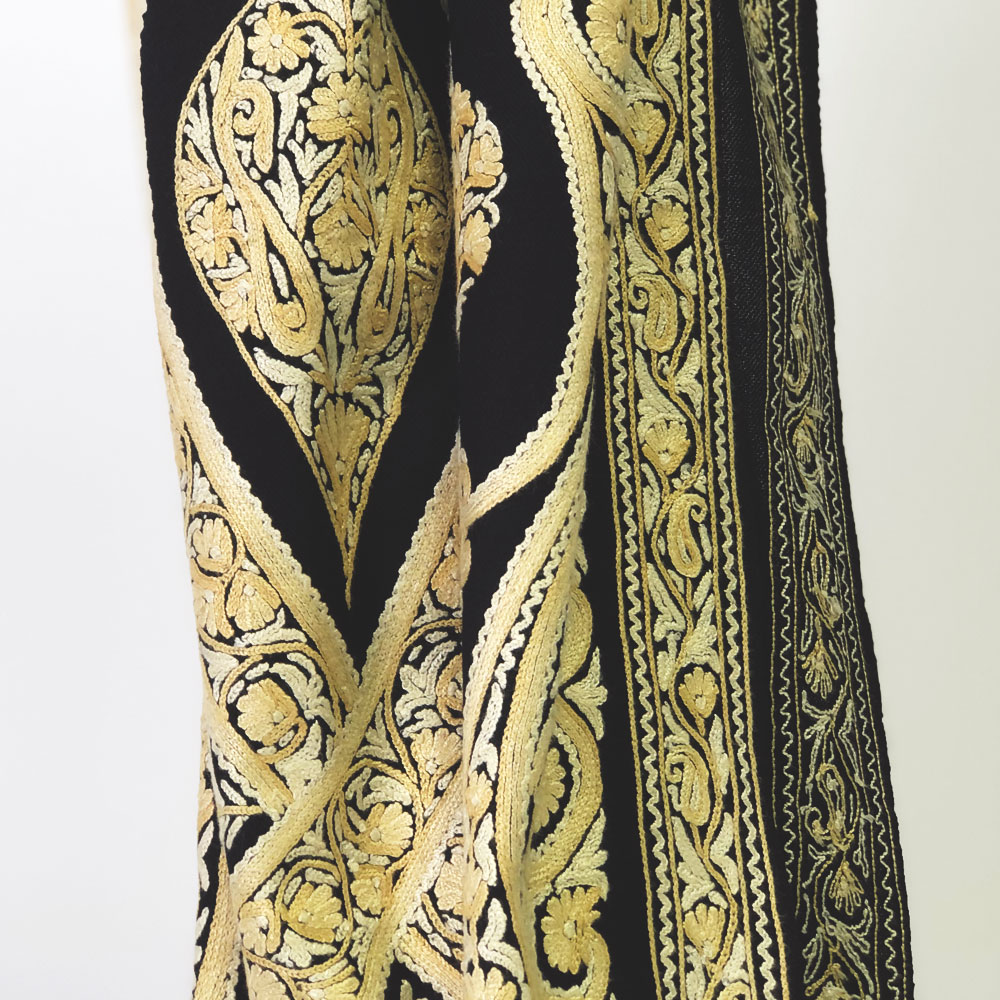 InDream アーリ刺繍ストール 黒 アイボリー 大判 人気 クリスマス ギフト おしゃれ 誕生日 プレゼント 着物ショール 50代 60代 70代 80代