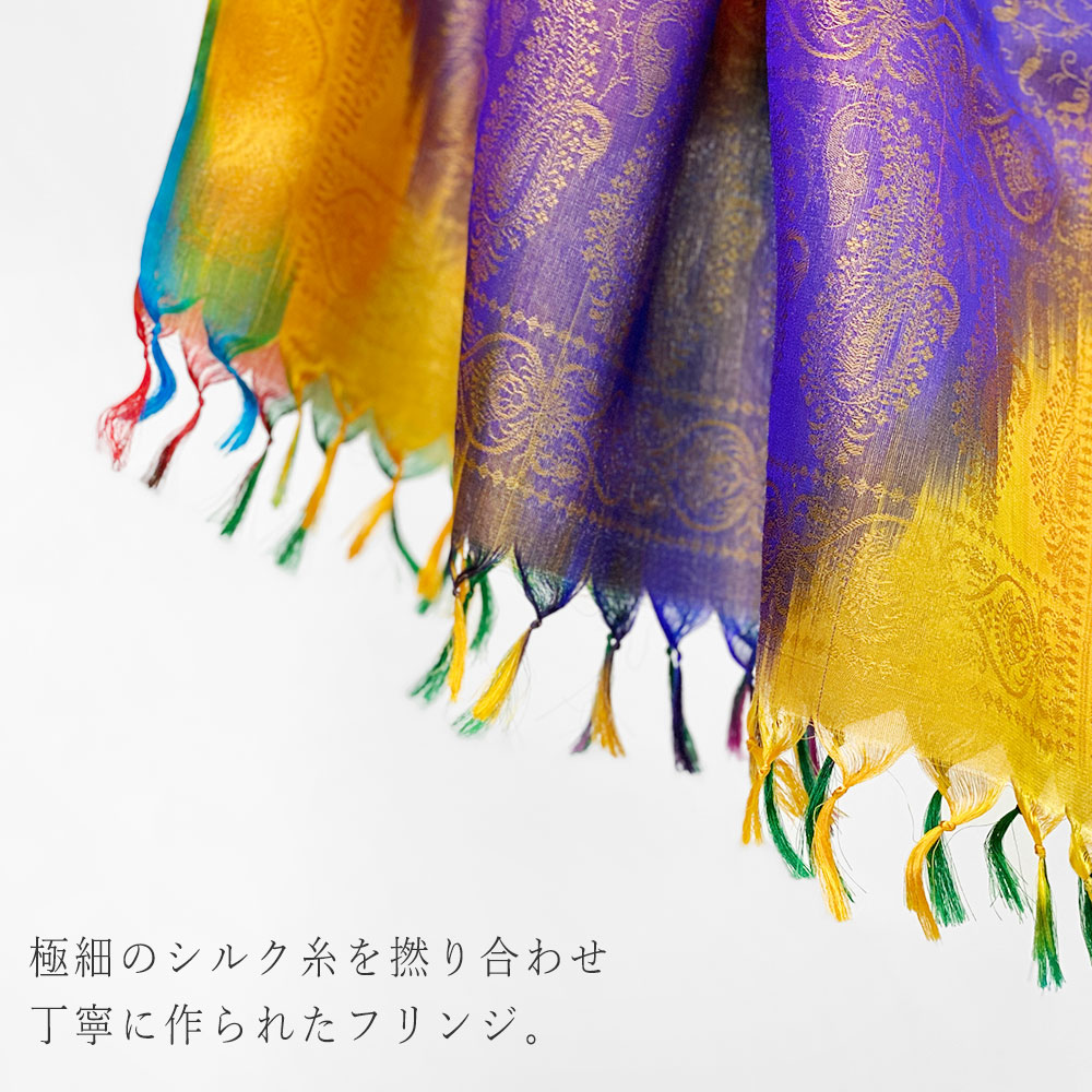 InDream ペイズリー柄シルクスカーフ おしゃれ ストール 手織り ベージュ 寒色 クリスマス プレゼント 誕生日 40代 50代 60代 70代