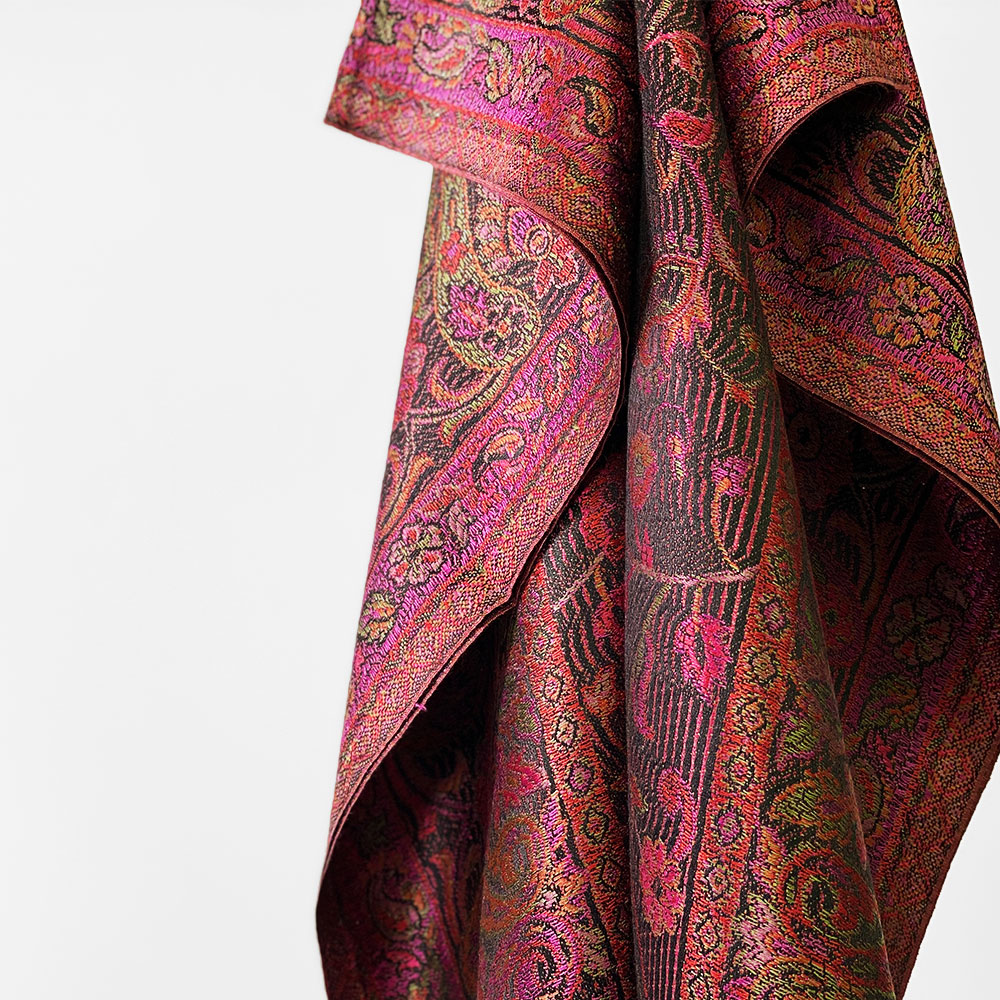 InDream ペイズリー柄 シルク ストール 中判 55cmx180cm スカーフ 紫 パープル クリスマス ギフト おしゃれ 誕生日 プレゼント おしゃれ 50代 60代 70代 80代