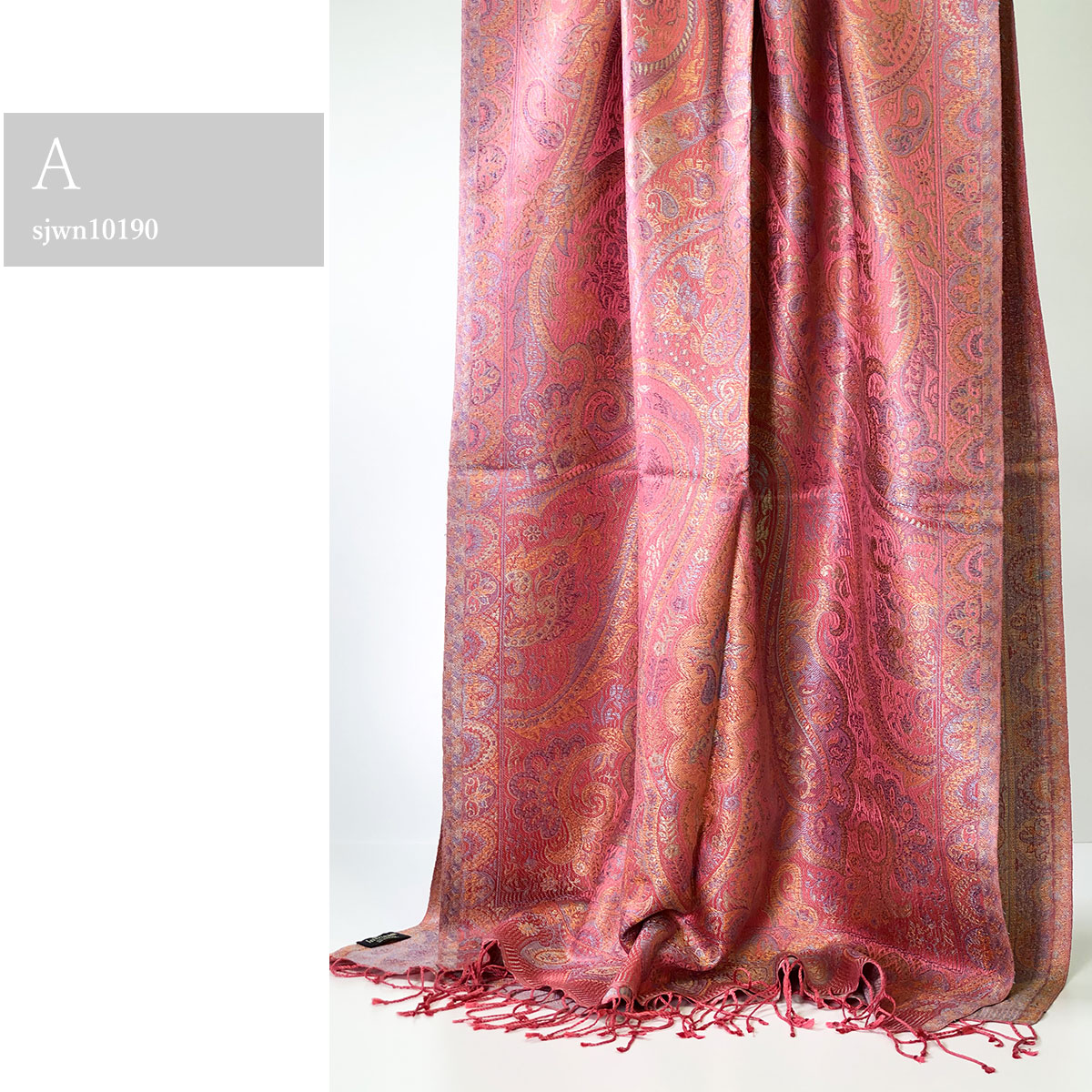 InDream ペイズリー柄 シルク ストール 大判 70cmx200cm ショール ピンク 古希 お祝い 着物ショール クリスマス ギフト おしゃれ 誕生日 プレゼント おしゃれ 50代 60代 70代 80代