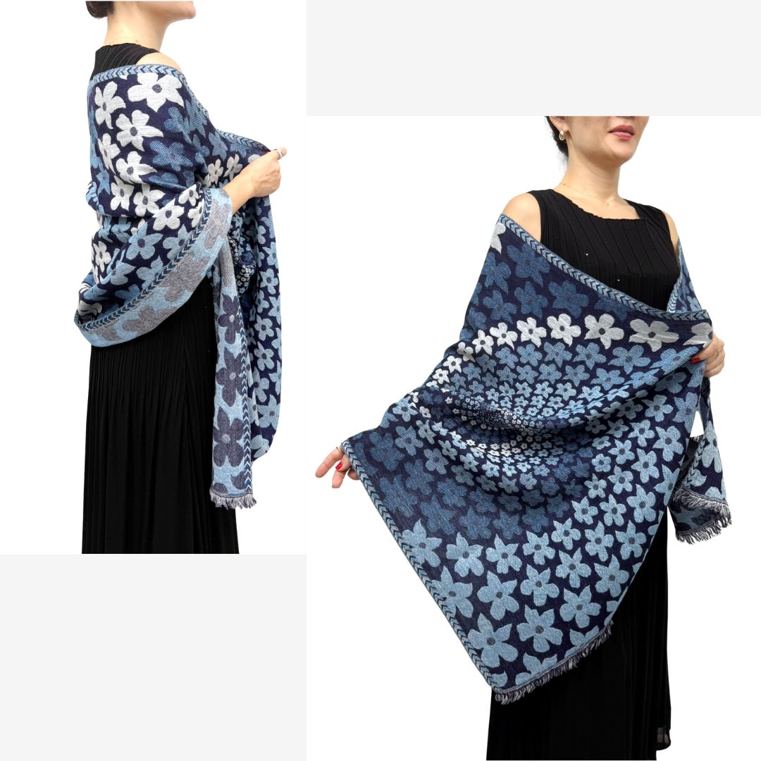 InDream ペイズリー柄 ウール ストール リバーシブル 大判 ［70cmx200cm］ 赤 紫 古希 還暦 祝い 誕生日 プレゼント クリスマス ギフト 50代 60代 70代 80代 おしゃれ 秋 冬 ひざ掛け 着物 ショール