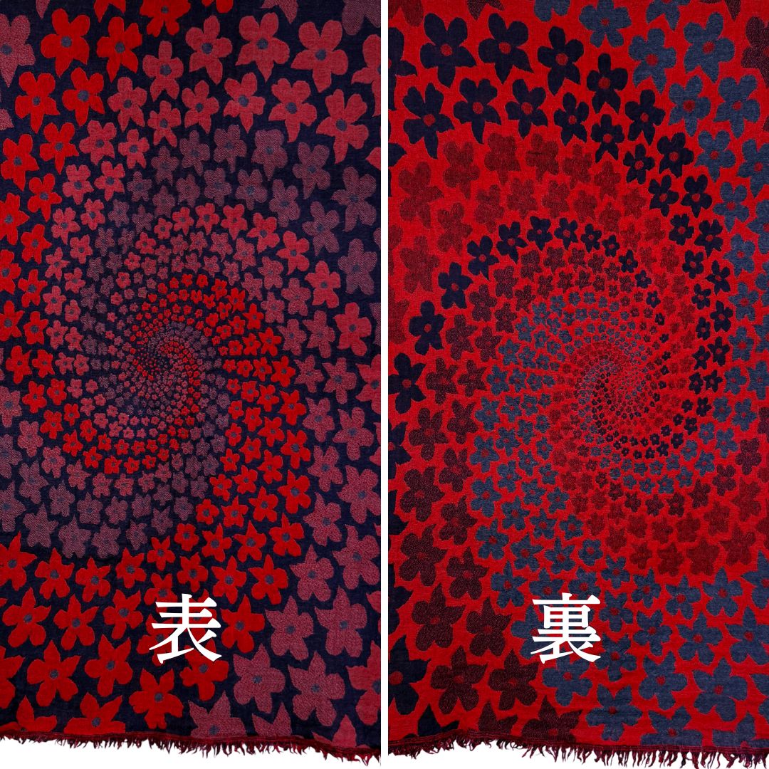 InDream ペイズリー柄 ウール ストール リバーシブル 大判 ［70cmx200cm］ 赤 紫 古希 還暦 祝い 誕生日 プレゼント クリスマス ギフト 50代 60代 70代 80代 おしゃれ 秋 冬 ひざ掛け 着物 ショール