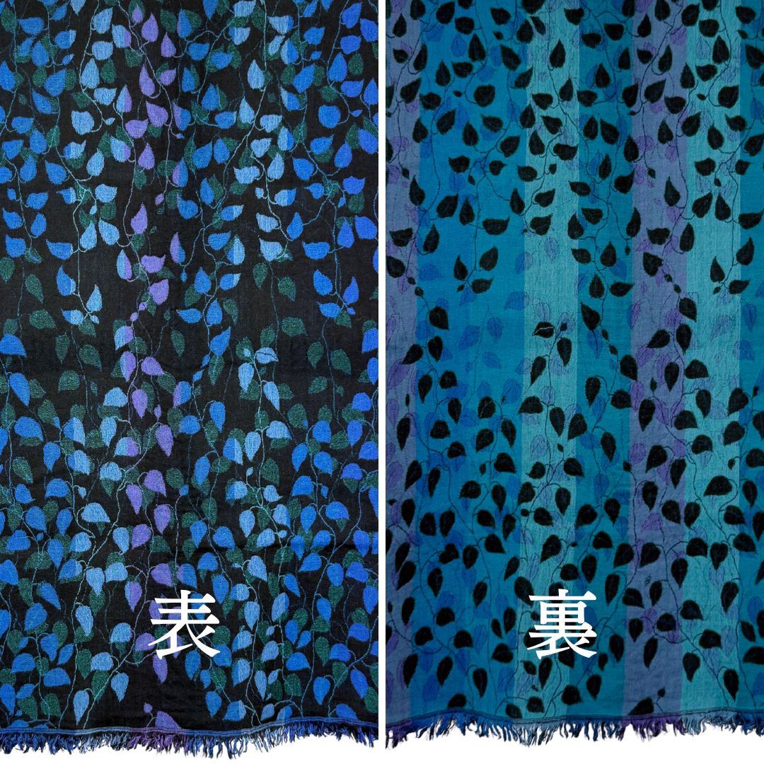 InDream ペイズリー柄 ウール ストール リバーシブル 大判［70cmx200cm］リーフ柄 還暦 古希 お祝い 誕生日 プレゼント クリスマス ギフト 50代 60代 70代 80代 おしゃれ 秋 冬  ひざ掛け 着物 ショール