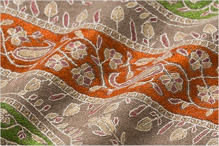 InDream 刺繍ショール パシュミナ カシミヤ 100cm巾 ベージュ08 パーティー クリスマス ギフト おしゃれ 誕生日 プレゼント 着物ショール 50代 60代 70代 80代