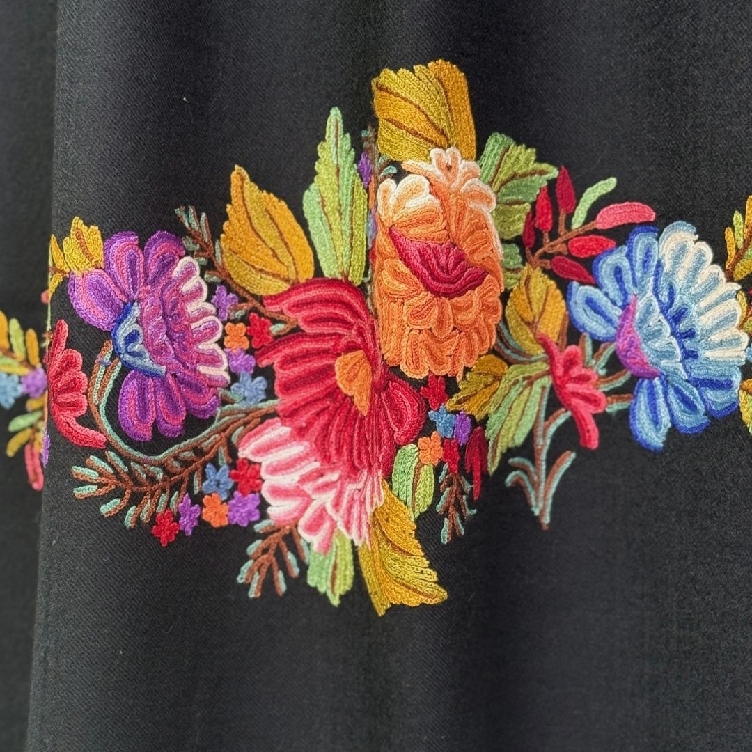 InDream アーリ刺繍ストール ボーダー 大判 クリスマスプレゼント ギフト おしゃれ 誕生日 プレゼント 着物ショール レディース 50代 60代 70代 80代