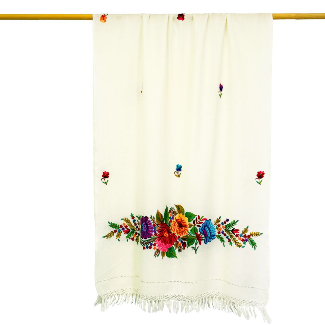 InDream アーリ刺繍ストール ボーダー 大判 クリスマスプレゼント ギフト おしゃれ 誕生日 プレゼント 着物ショール レディース 50代 60代 70代 80代