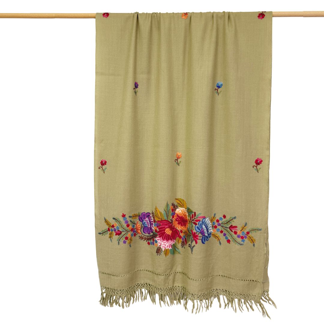 InDream アーリ刺繍ストール ボーダー 大判 クリスマスプレゼント ギフト おしゃれ 誕生日 プレゼント 着物ショール レディース 50代 60代 70代 80代