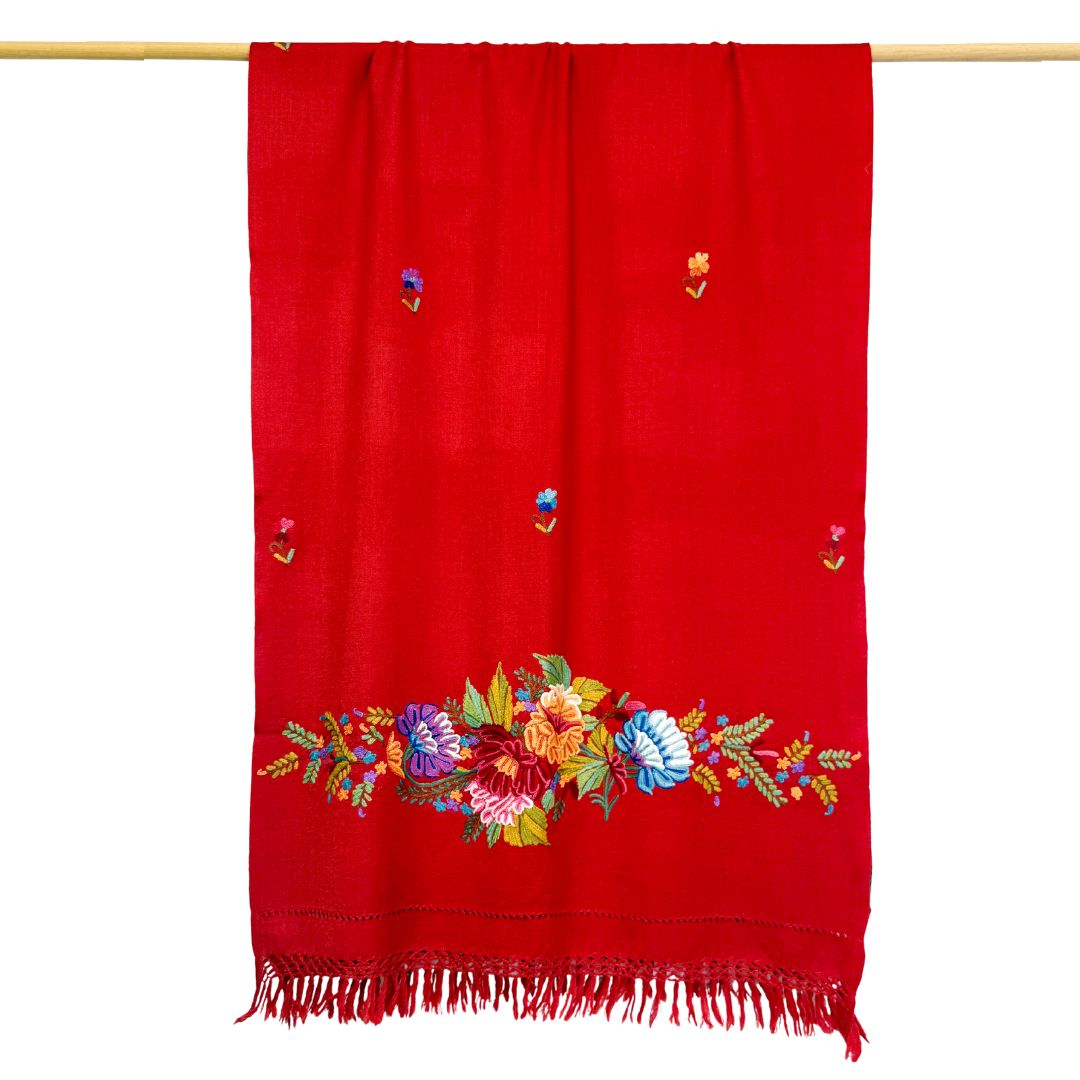 InDream アーリ刺繍ストール ボーダー 大判 クリスマスプレゼント ギフト おしゃれ 誕生日 プレゼント 着物ショール レディース 50代 60代 70代 80代