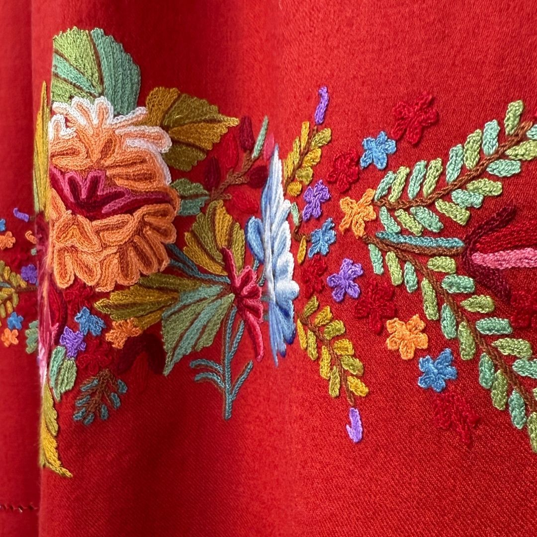 InDream アーリ刺繍ストール ボーダー 大判 クリスマスプレゼント ギフト おしゃれ 誕生日 プレゼント 着物ショール レディース 50代 60代 70代 80代