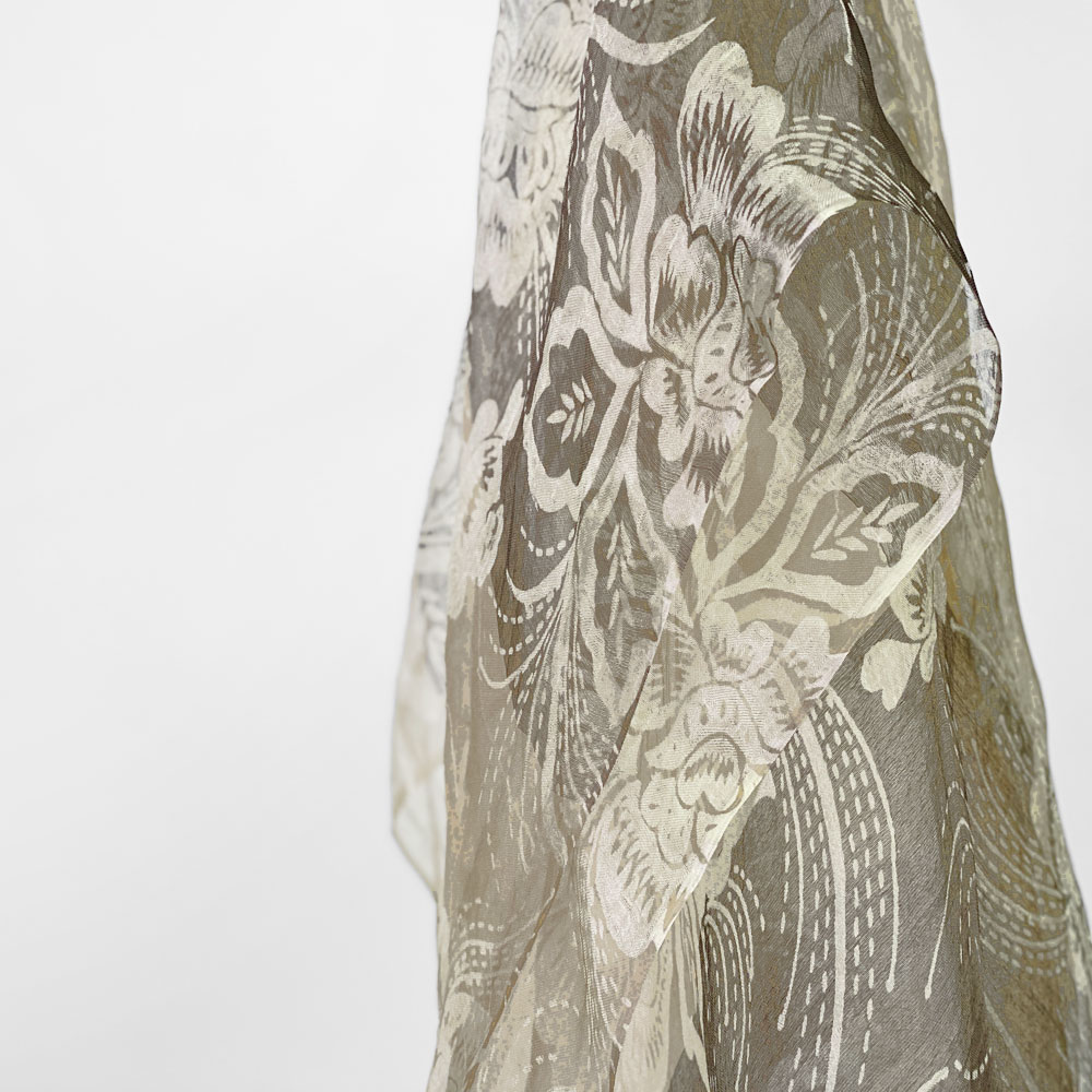 InDream シルク ストール フラワープリント ベージュ お祝い カジュアル パーティー 春夏 30代 40代 50代 60代