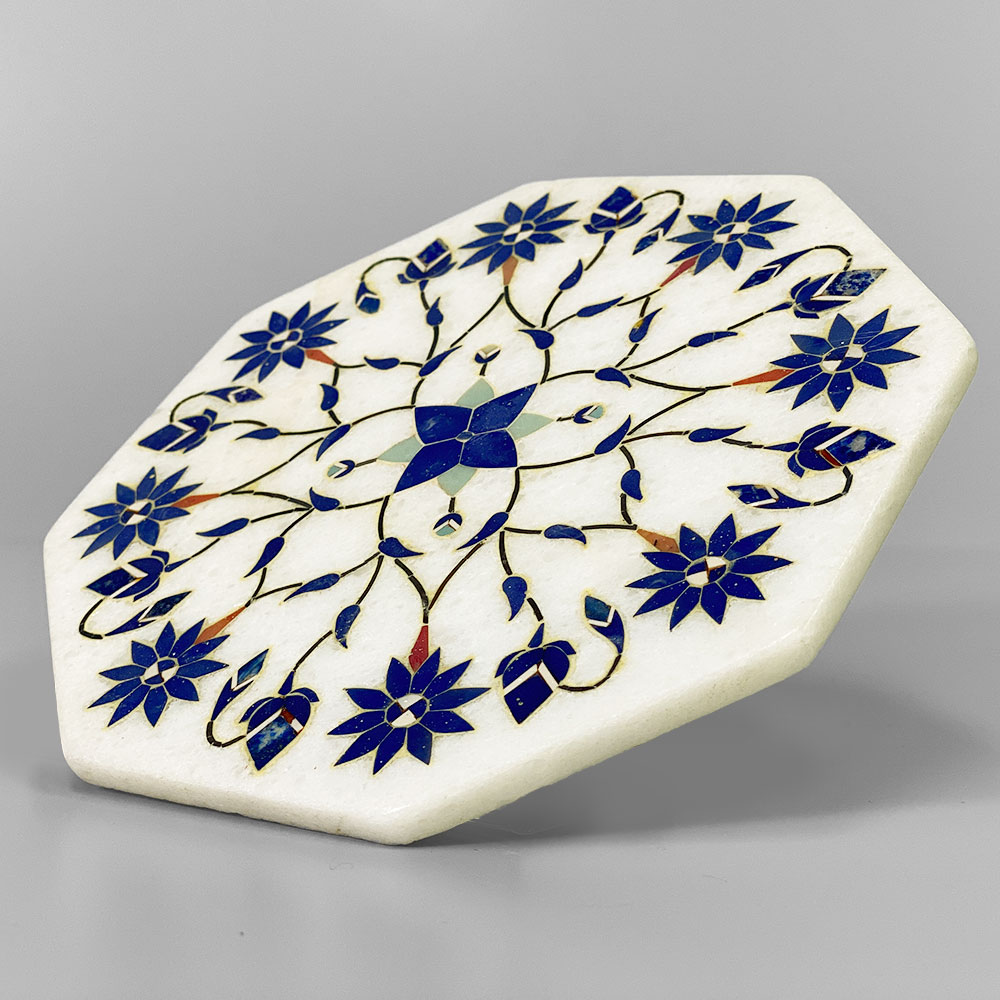 InDream 大理石象嵌細工 152×152mm 八角形プレート クリスマス ギフト おしゃれ 誕生日 プレゼント タージマハール おみやげ インド アグラ