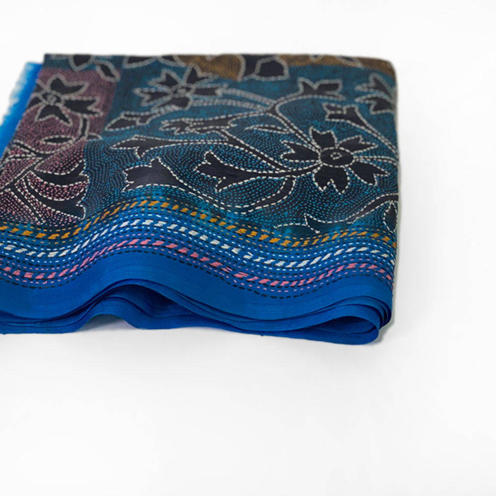 InDream カンタ 刺繍 ストール50×190cm インド 刺し子 インテリア マフラー クリスマス ギフト おしゃれ 誕生日 プレゼント 40代 50代 60代 70代