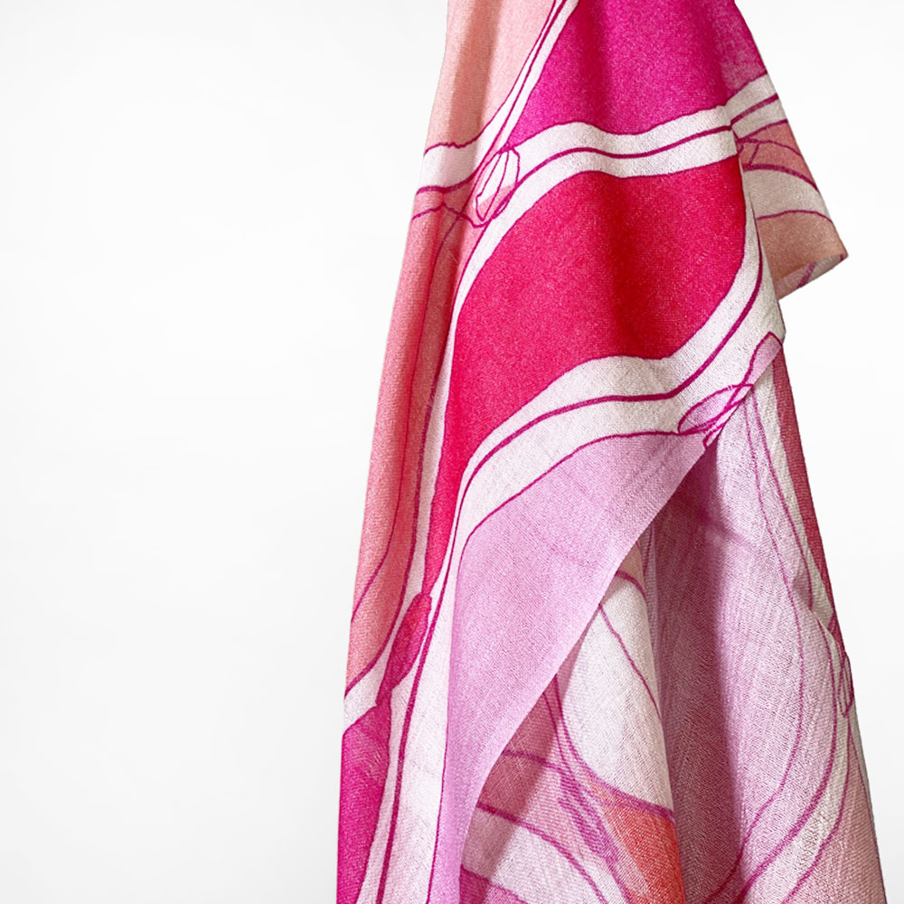 PASHMA パシュマ ストール プリント 赤 レッド 還暦祝い 春 夏 秋 冬 母の日 ギフト おしゃれ 誕生日 プレゼント 50代 60代 70代 80代