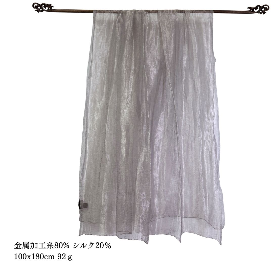 InDream シルク オーガンジー ストール  シルバー 大判 100x180cm 結婚式 ストール  パーティー  誕生日 プレゼント 母の日 ギフト 50代 60代 70代 80代 おしゃれ メンズ 春夏  秋 冬 おしゃれ 花嫁