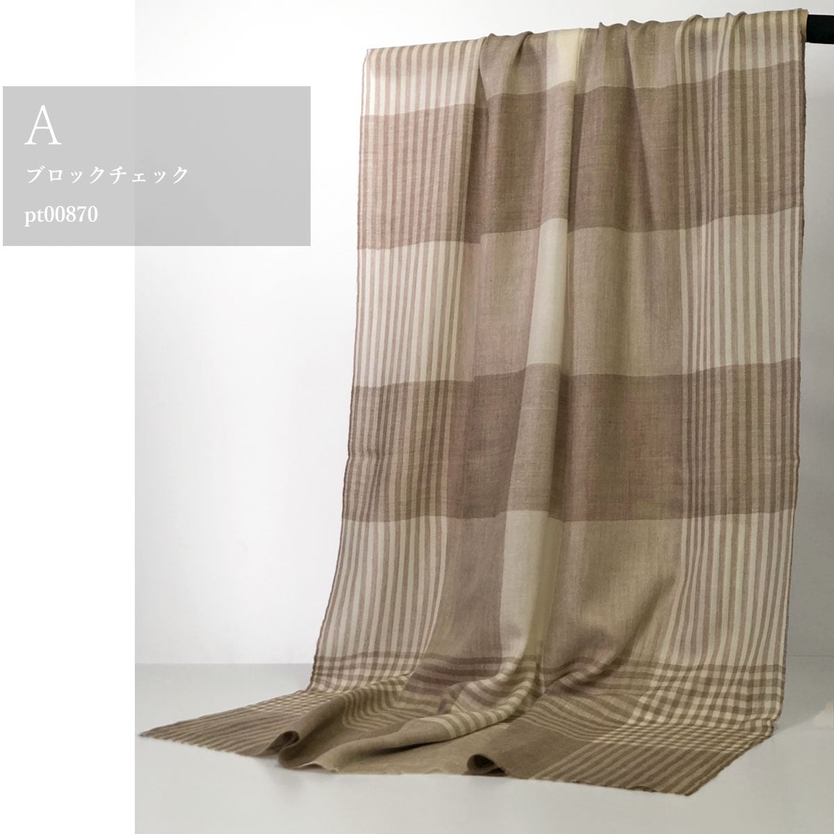 InDream パシュミナ ストール リングショール マフラ― カシミヤ100% チェック ベージュ/ホワイト クリスマス プレゼント ギフト誕生日 40代 50代 60代 70代 80代