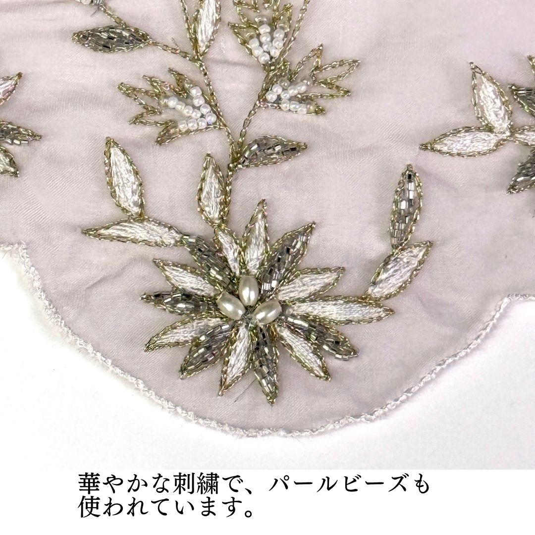 InDream シルクコットン/オーガンジー 刺繍 ストール プリント プラム ピンク [35cmx180cm] 母の日 ギフト 誕生日 プレゼント 古希 喜寿 傘寿 米寿 お祝い人気 結婚式 パーティー  春ストール  女性 春 夏 秋 冬 おしゃれ