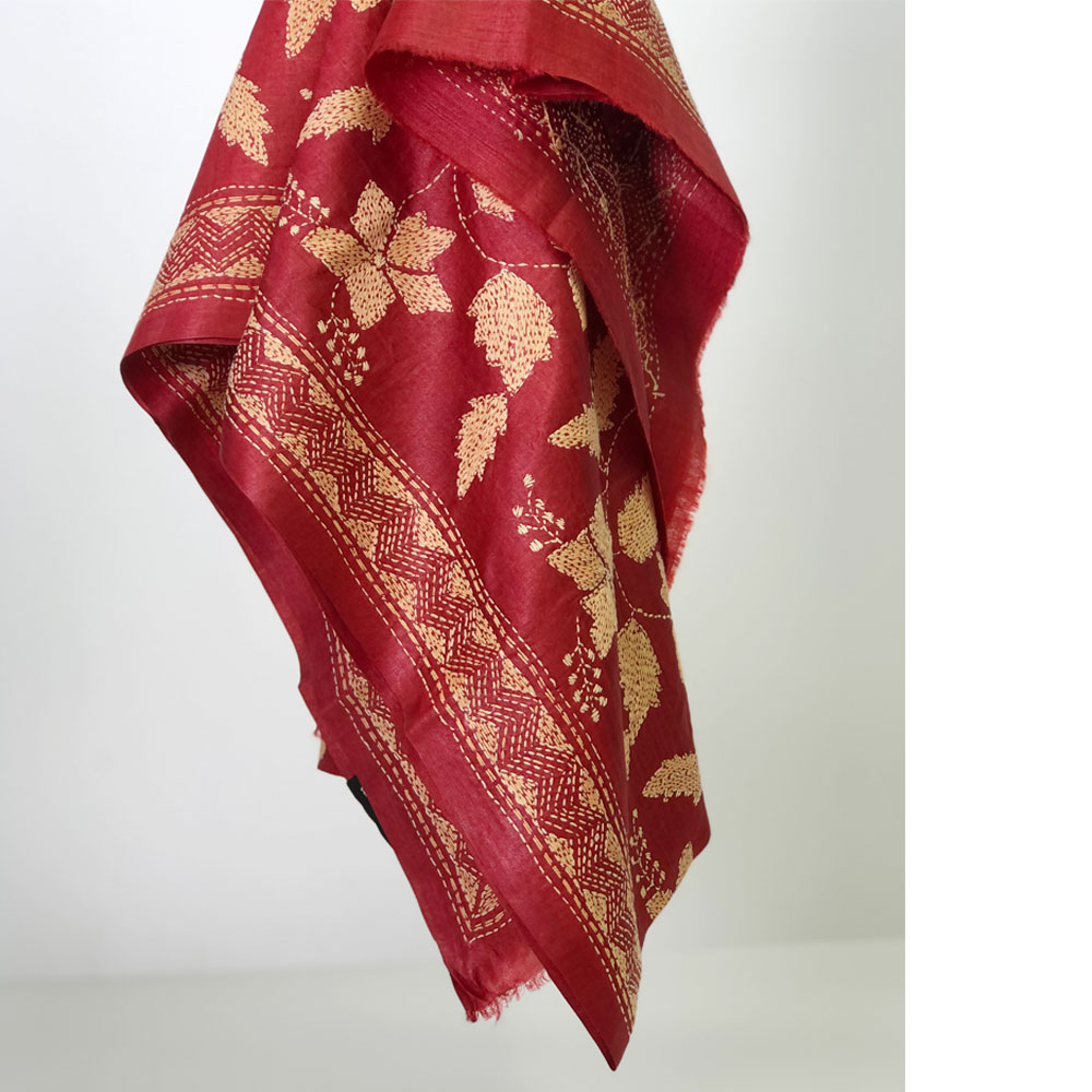 InDream カンタ 刺繍 ストール 50×200cm インド 刺し子 インテリア 3デザイン シルク インテリア クリスマス ギフト おしゃれ 誕生日 プレゼント おしゃれ 40代 50代 60代 70代