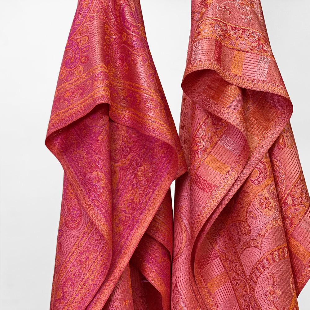 InDream ペイズリー柄 シルク ストール 大判 70cmx200cm ショール ピンク お祝い 着物ショール クリスマス ギフト おしゃれ 誕生日 プレゼント おしゃれ 40代 50代 60代 70代 80代