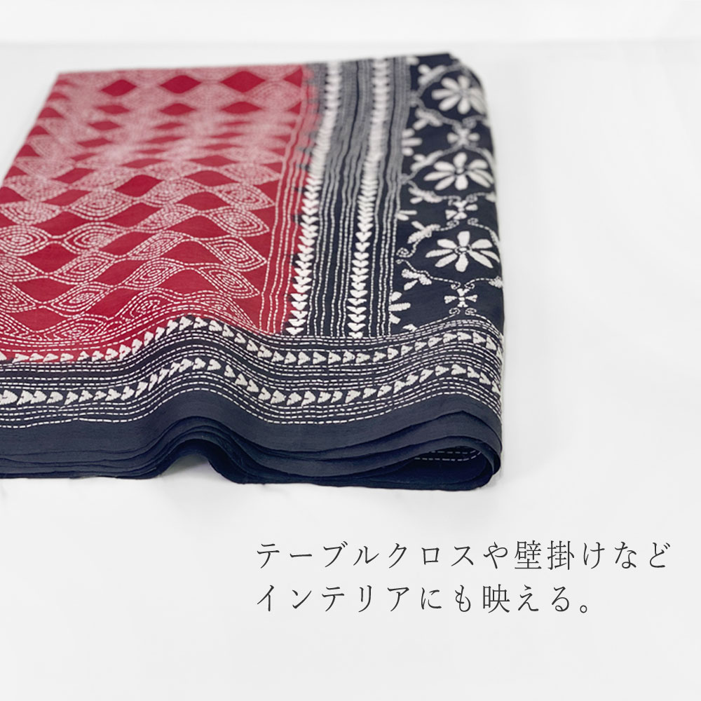 InDream カンタ 刺繍 ストール90×255cm インド 刺し子 インテリア マフラー 母の日 ギフト おしゃれ 誕生日 プレゼント 40代 50代 60代 70代