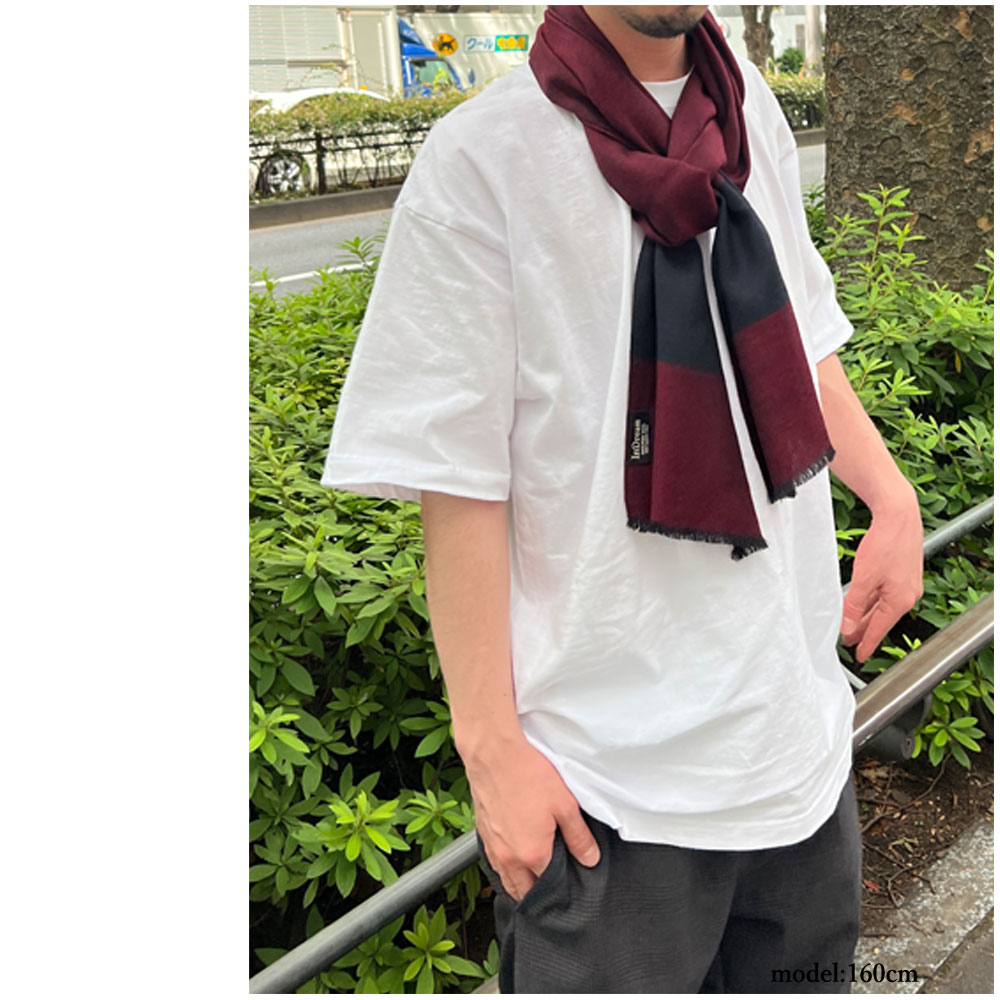 InDream ファインウールマフラー ワインレッド ブラック ネイビー 無地 冠婚葬祭 春 秋 冬 ひざ掛け 小判 ストール クリスマス ギフト おしゃれ 誕生日 プレゼント 40代 50代 60代 70代