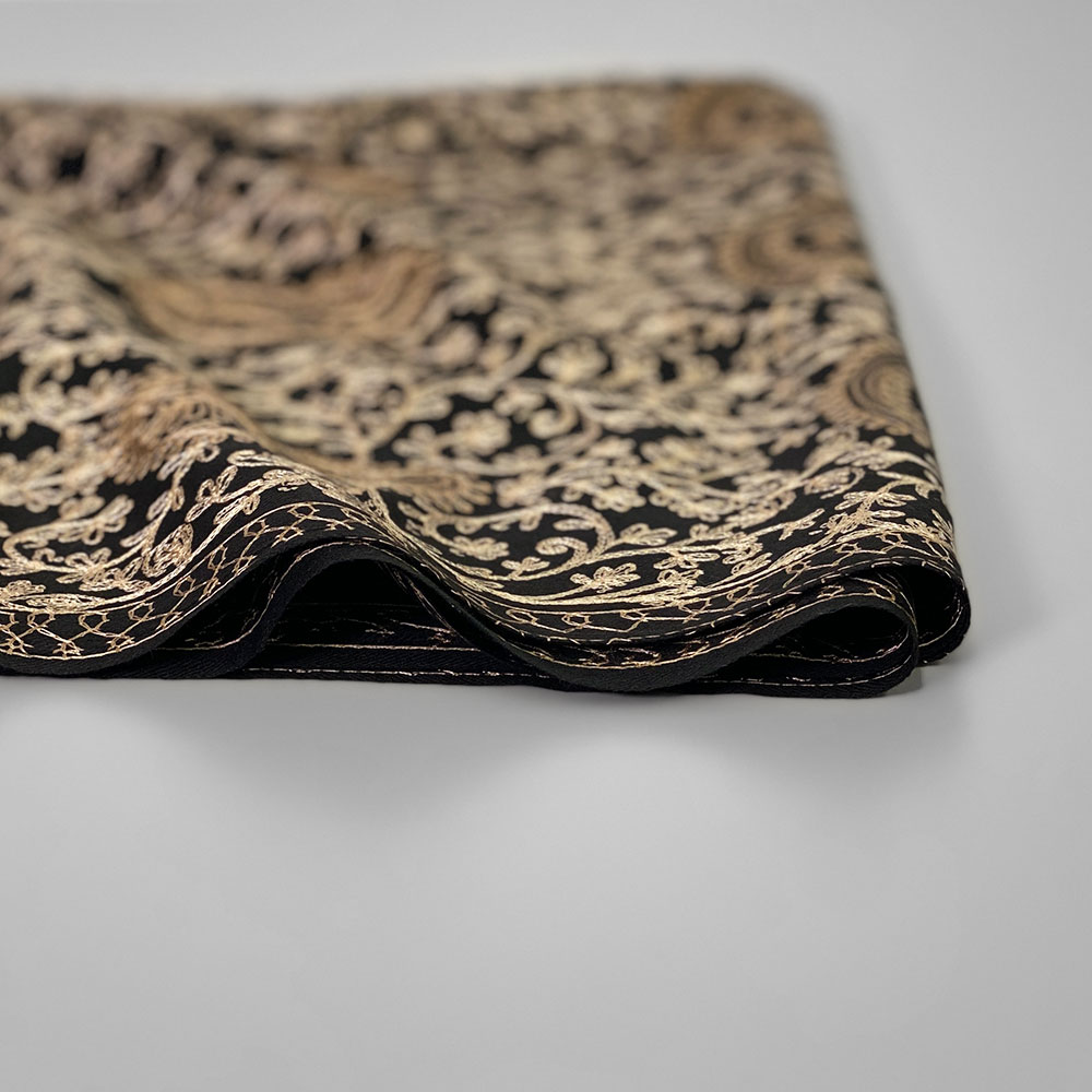 InDream 機械刺繍ストール ウール ブラック 76cm巾 着物ショール 結婚式 パーティー 母の日 ギフト おしゃれ 誕生日 プレゼント 50代 60代 70代 80代