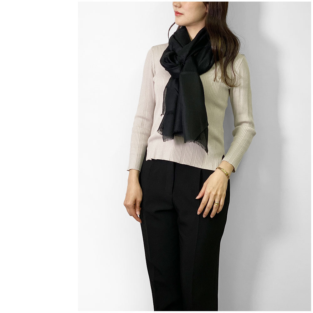 InDream パシュミナ エアリー ストール マフラー カシミヤ100% 大判 手織り 黒 ブラック 母の日 ギフト おしゃれ 誕生日 プレゼント 40代 50代 60代 70代 80代