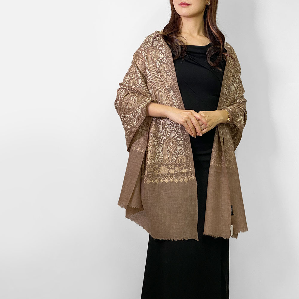 InDream 機械刺繍ストール ウール 赤 レッド 70cm巾 着物ショール 結婚式 パーティー クリスマス ギフト おしゃれ 誕生日 プレゼント 50代 60代 70代 80代