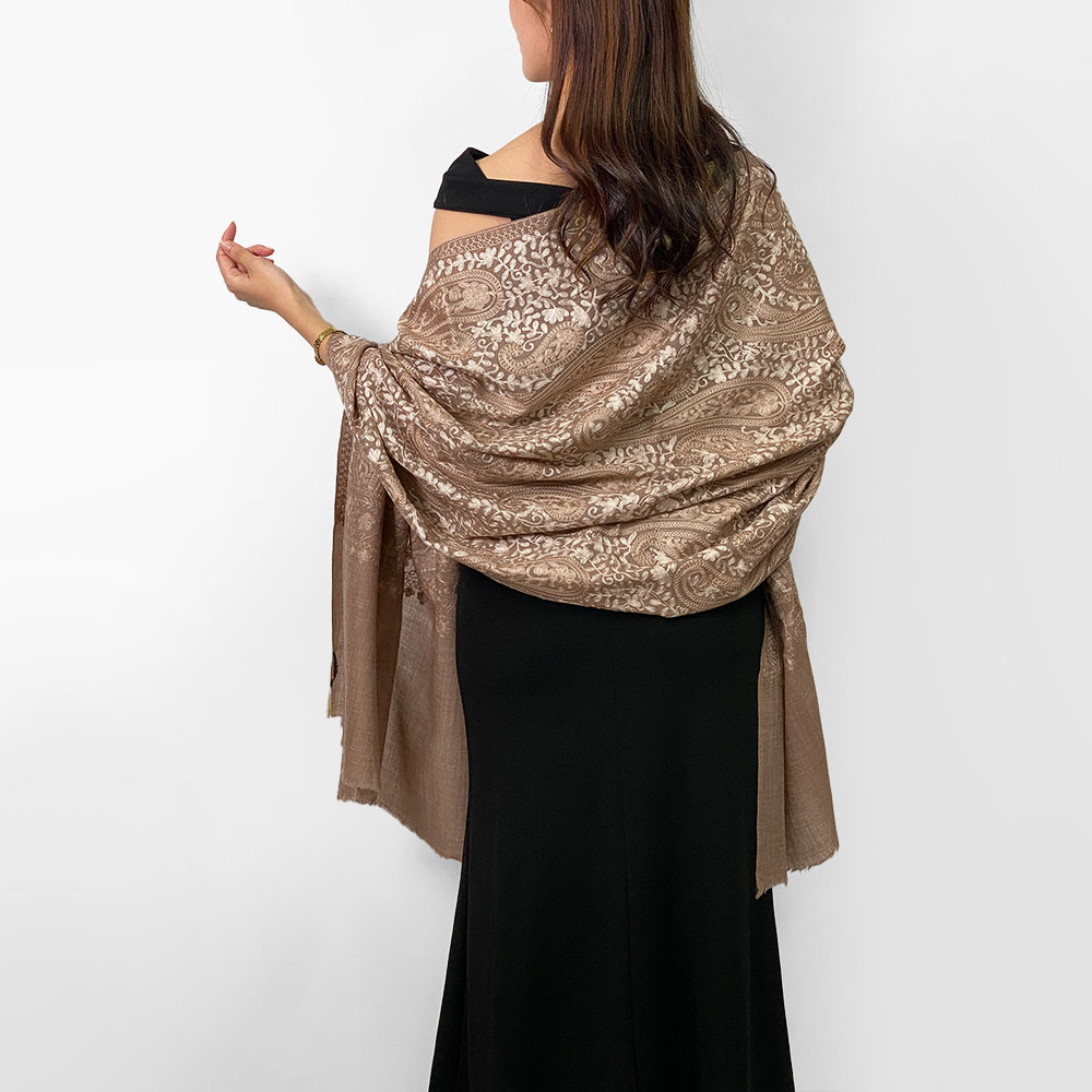 InDream 機械刺繍ストール ウール 赤 レッド 70cm巾 着物ショール 結婚式 パーティー クリスマス ギフト おしゃれ 誕生日 プレゼント 50代 60代 70代 80代