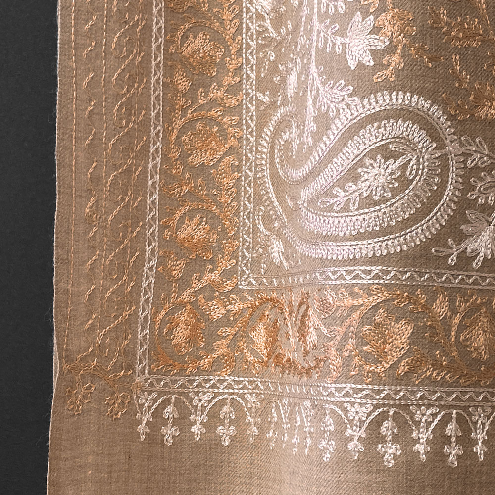 InDream 機械刺繍ストール ウール マロンベージュ 73cm巾 着物ショール 結婚式 パーティー 母の日 ギフト おしゃれ 誕生日 プレゼント 50代 60代 70代 80代