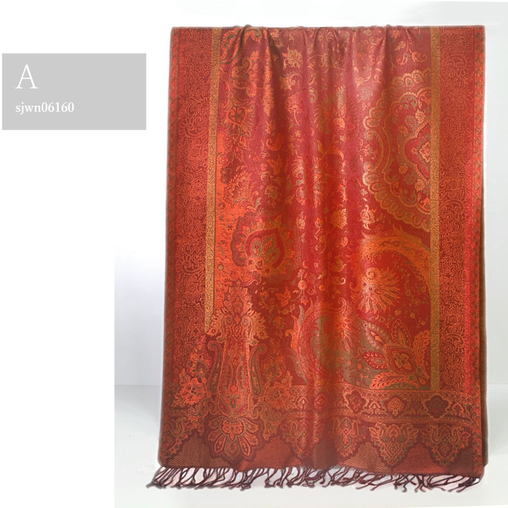 InDream ペイズリー柄 シルク ストール 大判 70cmx200cm ショール 赤 還暦 お祝い マフラ― クリスマス ギフト おしゃれ 誕生日 プレゼント おしゃれ 50代 60代 70代 80代
