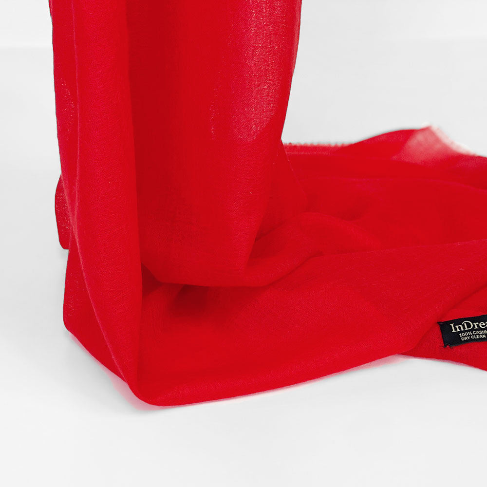 InDream パシュミナ エアリー ストール マフラー カシミヤ100% 大判 手織り レッド 赤 還暦祝い クリスマス ギフト おしゃれ 誕生日 プレゼント 40代 50代 60代 70代 80代