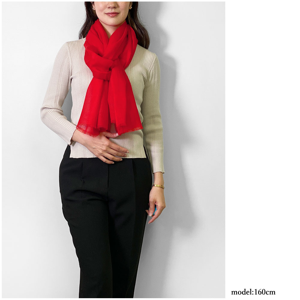 InDream パシュミナ エアリー ストール マフラー カシミヤ100% 大判 手織り レッド 赤 還暦祝い クリスマス ギフト おしゃれ 誕生日 プレゼント 40代 50代 60代 70代 80代