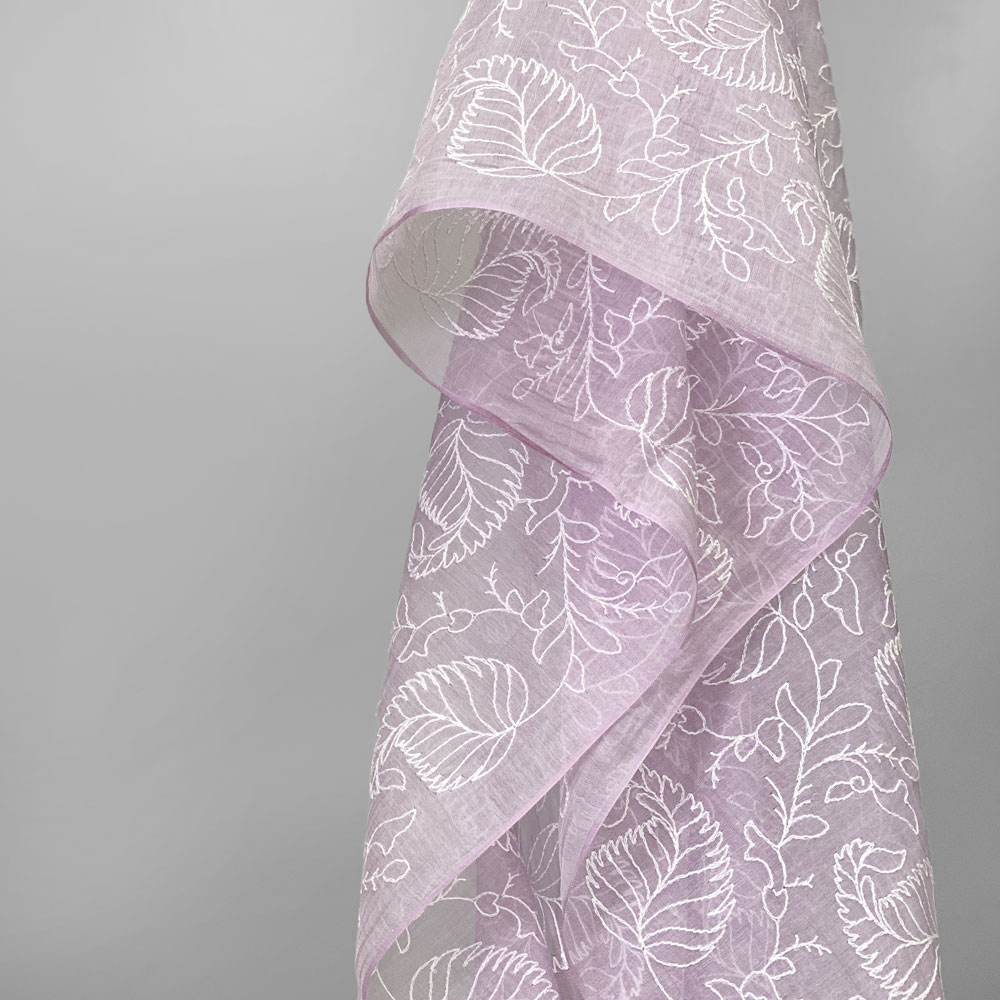 InDream シルクコットン ストール 紫 パープル ホワイト 刺繍 結婚式 パーティー クリスマス ギフト おしゃれ 誕生日 プレゼント 30代 40代 50代 60代 70代