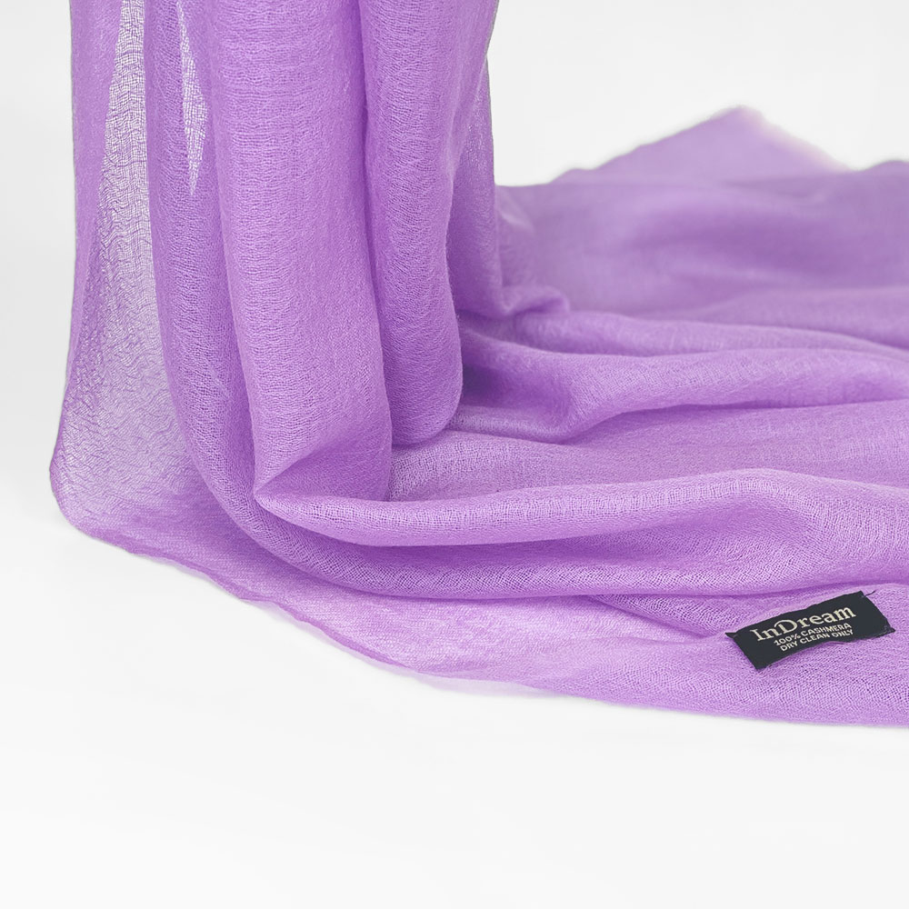InDream パシュミナ エアリー ストール マフラー カシミヤ100% 大判 手織り パープル 紫 古希祝い クリスマス ギフト おしゃれ 誕生日 プレゼント 40代 50代 60代 70代 80代