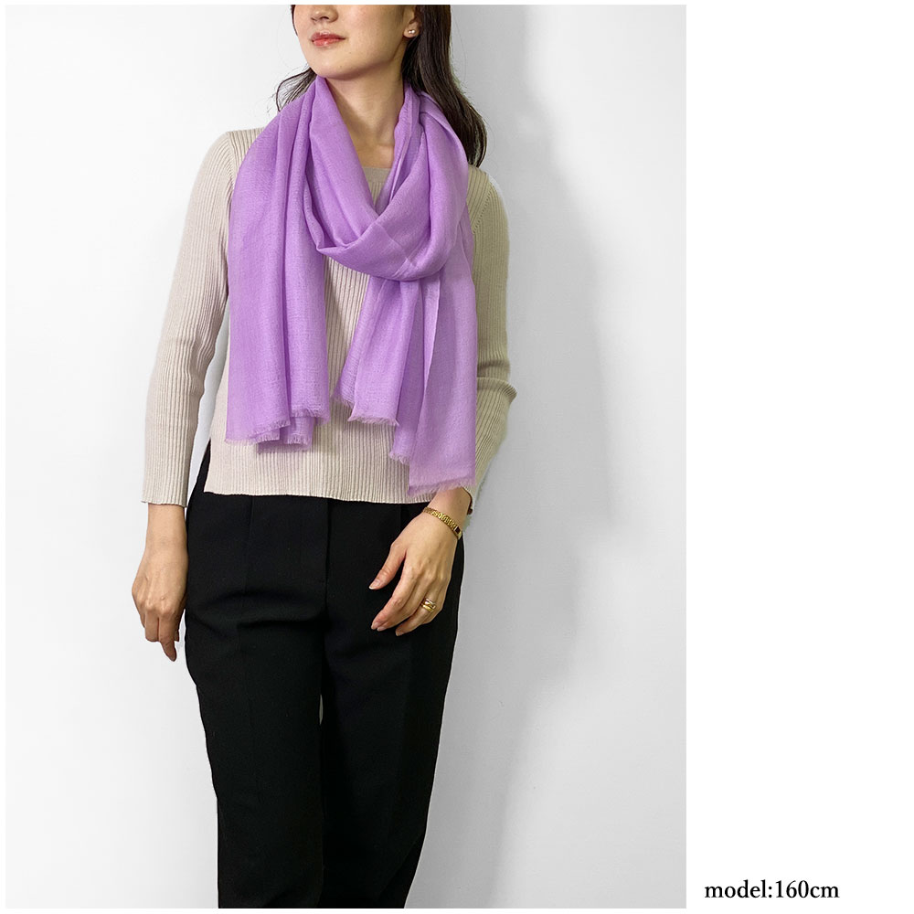 InDream パシュミナ エアリー ストール マフラー カシミヤ100% 大判 手織り パープル 紫 古希祝い クリスマス ギフト おしゃれ 誕生日 プレゼント 40代 50代 60代 70代 80代