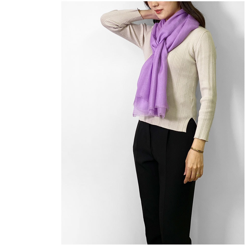InDream パシュミナ エアリー ストール マフラー カシミヤ100% 大判 手織り パープル 紫 古希祝い クリスマス ギフト おしゃれ 誕生日 プレゼント 40代 50代 60代 70代 80代