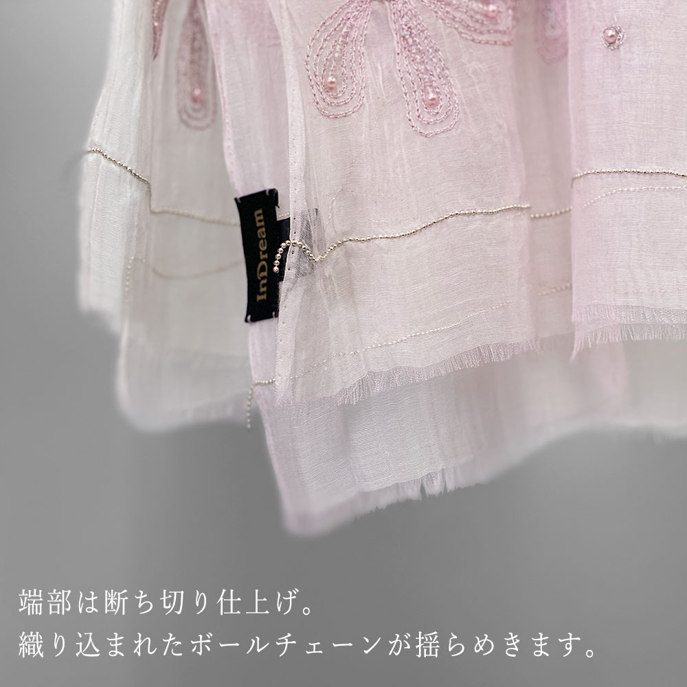 InDream シルク コットン ストール 薄手 大判 春夏 古希 お祝い 結婚式 パーティー 30代 40代 50代 60代