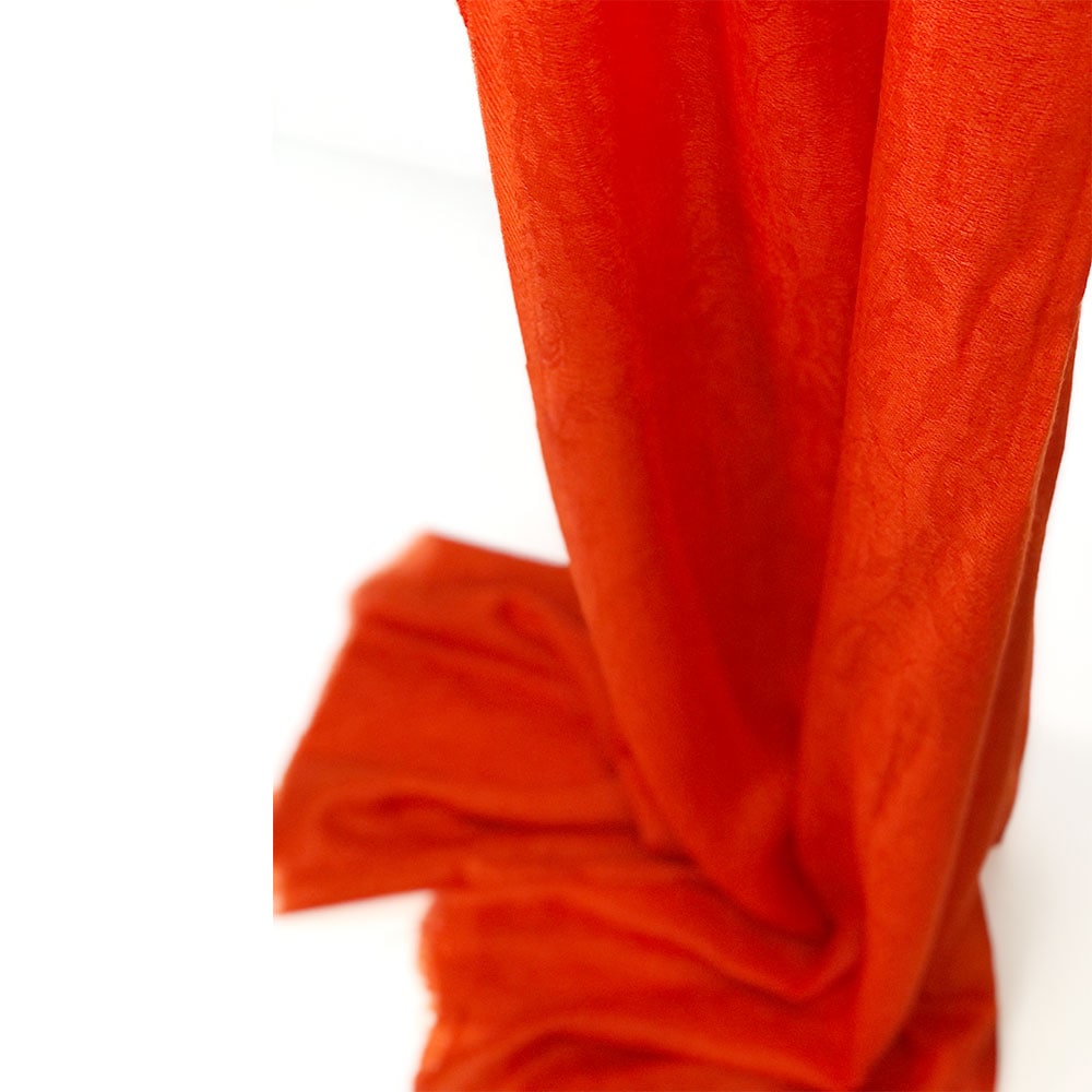 InDream ストール パシュミナ マフラー ペイズリー柄 オレンジ カシミヤ100% 春 秋 冬 クリスマス ギフト おしゃれ 誕生日 プレゼント