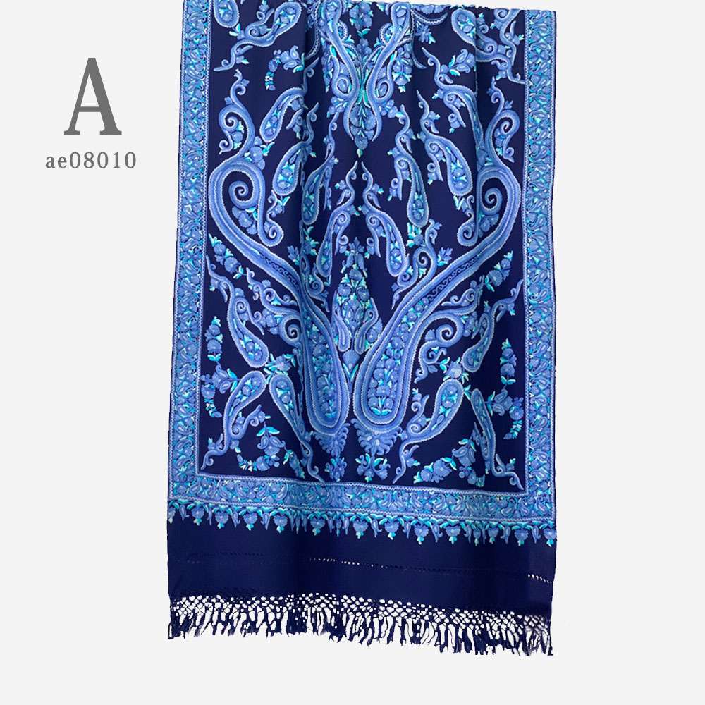 InDream アーリ刺繍ストール アーリ 紺 ネイビー 全3種 フラワー 大判 厚手 ギフト 母の日 ギフト おしゃれ 誕生日 プレゼント 着物ショール 春 秋 冬 40代 50代 60代 70代