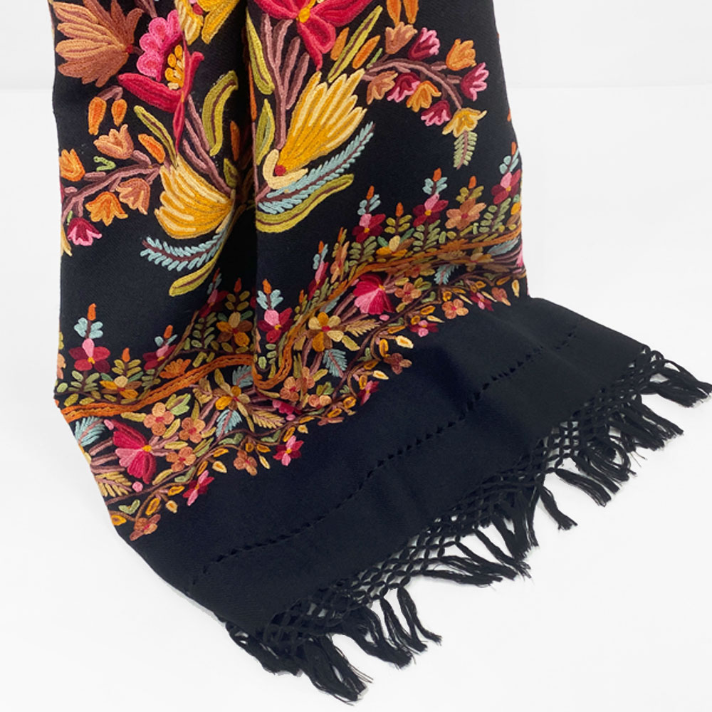 アーリ刺繍 ストールor生地 InDream 刺繍ストール アーリ 全2種 フラワー 大判 厚手 ギフト 母の日