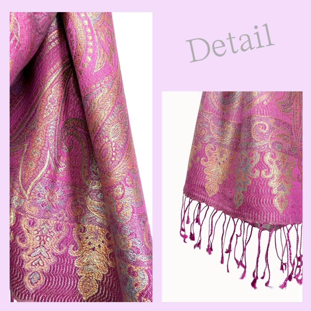 InDream ペイズリー柄 シルク ストール 中判 55cmx180cm スカーフ パープル クリスマス ギフト おしゃれ 誕生日 プレゼント おしゃれ 50代 60代 70代 80代 ひざ掛け