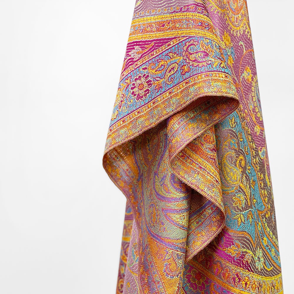 InDream ペイズリー柄 シルク ストール 大判 70cmx200cm スカーフ 大判 ピンク 春夏 薄手 クリスマス ギフト おしゃれ 誕生日 プレゼント おしゃれ 50代 60代 70代 80代