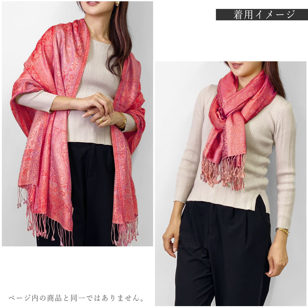 InDream ペイズリー柄 シルク ストール 大判 70cmx200cm ショール 赤 レッド マフラ―クリスマス ギフト おしゃれ 誕生日 プレゼント  50代 60代 70代 80代