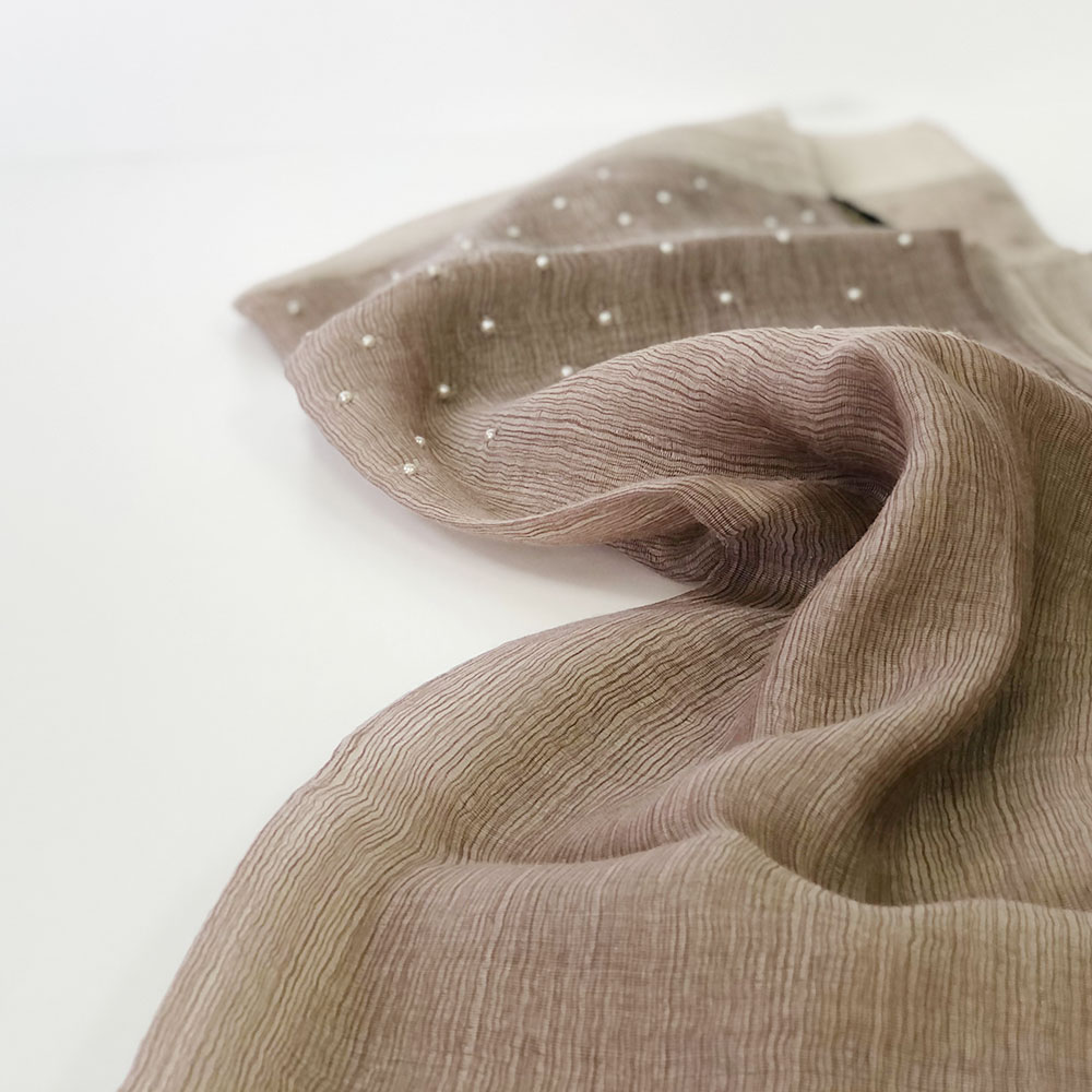 InDream ストール パーティー パール刺繍 結婚式 パーティー シルクウール ベージュ クリスマス ギフト おしゃれ 誕生日 プレゼント 春夏 30代 40代 50代 60代