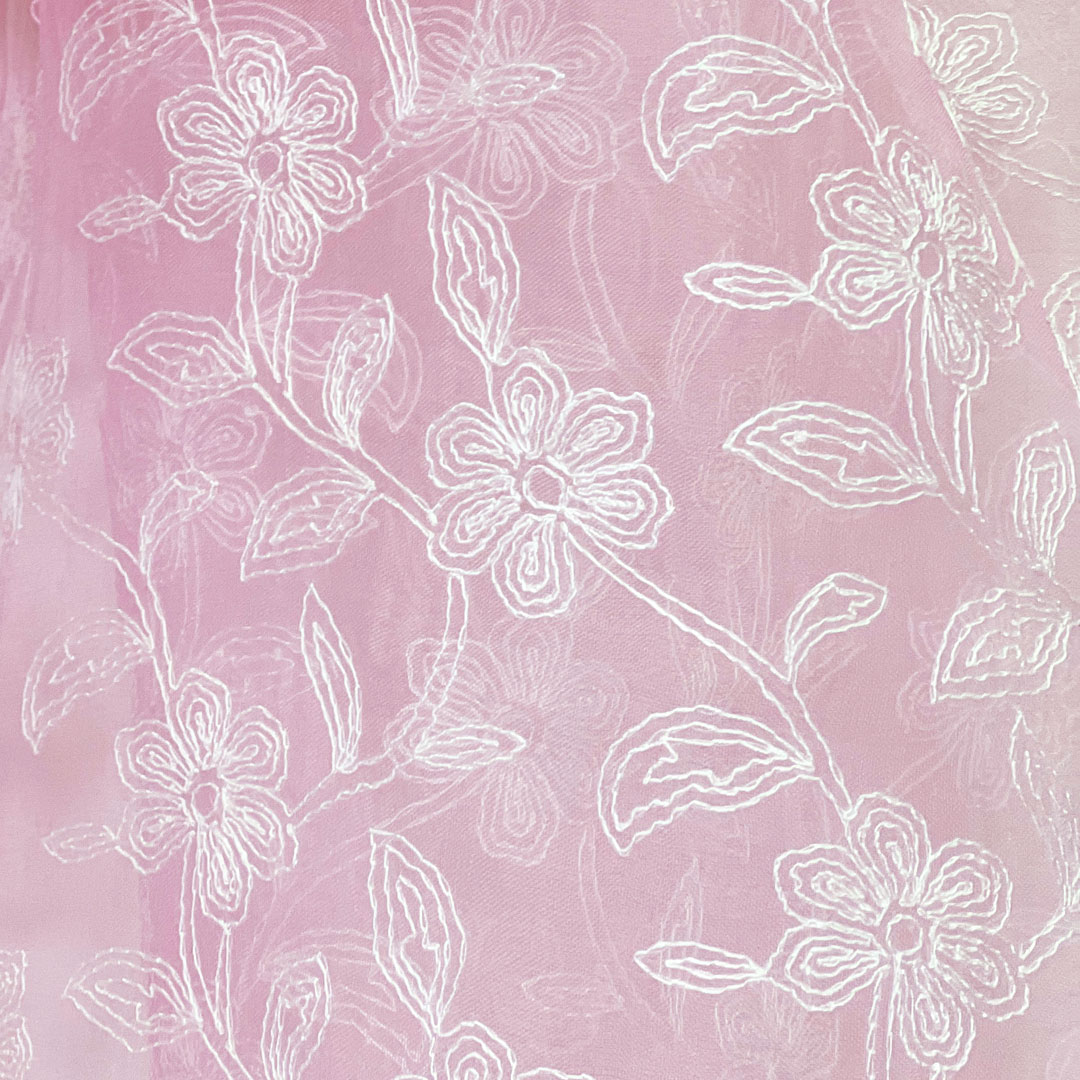 InDream シルクコットン オーガンジー ストール ピンク ラベンダー 刺繍 還暦祝い 古希祝い クリスマス ギフト おしゃれ 誕生日 プレゼント 結婚式 パーティー 40代 50代 60代 70代